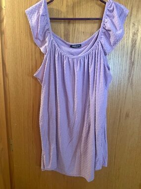 HEIMISH USA Lilac Swiss Dot Ruffle Tank Top